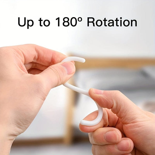 Planet Gates 12 Packs Of White 12pcs Decorative C-Shaped Plastic Shower Curtain Hooks - Durable and Stylish Bathroom Accessories