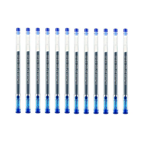 Planet Gates 12 Pcs Blue Set 12 Pcs/Set 0.38mm Large-capacity Diamond Tip Gel Pen Black/Blue/Red Ink  Exam Signing Writing School Office Supplies