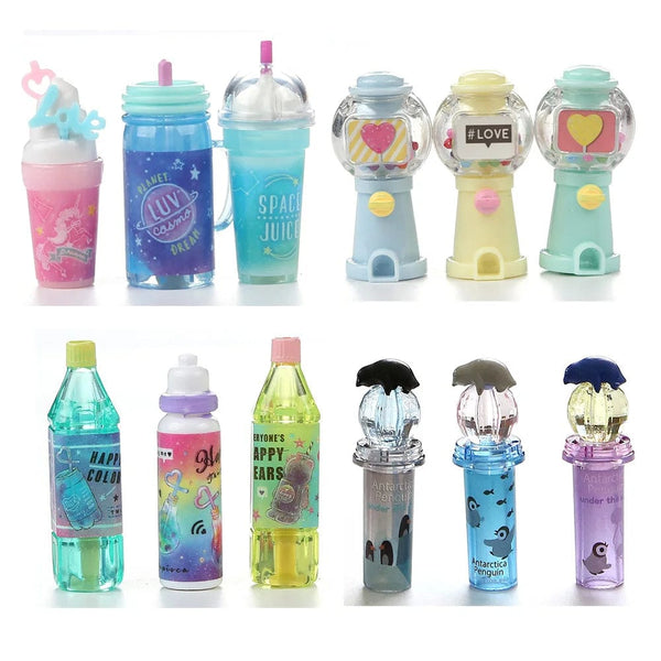 Planet Gates 12 pcs Cute Beverage Bottle Shape Pencil Cap Pen Cover Pencil Extender School Stationery Supplies Plastic Pencil Protector