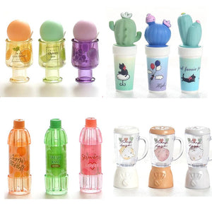 Planet Gates 12 pcs Cute Beverage Bottle Shape Pencil Cap Pen Cover Pencil Extender School Stationery Supplies Plastic Pencil Protector