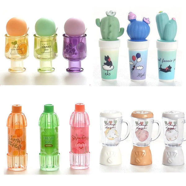 Planet Gates 12 pcs Cute Beverage Bottle Shape Pencil Cap Pen Cover Pencil Extender School Stationery Supplies Plastic Pencil Protector