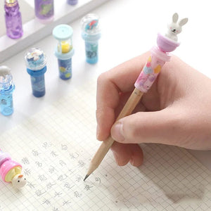 Planet Gates 12 pcs Cute Beverage Bottle Shape Pencil Cap Pen Cover Pencil Extender School Stationery Supplies Plastic Pencil Protector