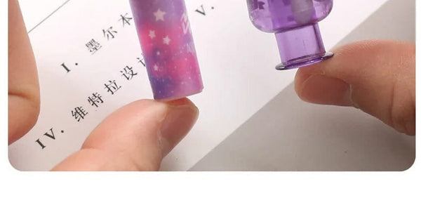 Planet Gates 12 pcs Cute Beverage Bottle Shape Pencil Cap Pen Cover Pencil Extender School Stationery Supplies Plastic Pencil Protector