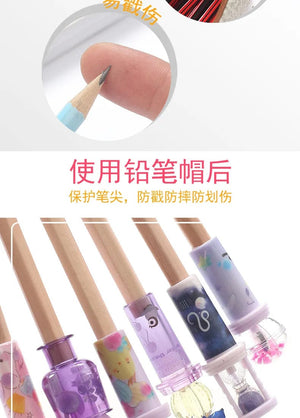 Planet Gates 12 pcs Cute Beverage Bottle Shape Pencil Cap Pen Cover Pencil Extender School Stationery Supplies Plastic Pencil Protector