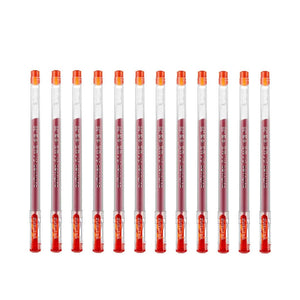 Planet Gates 12 Pcs/Set 0.38mm Large-capacity Diamond Tip Gel Pen Black/Blue/Red Ink  Exam Signing Writing School Office Supplies