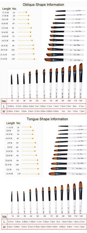 Planet Gates 12 Pcs/set Nylon Hair Wooden Handle Watercolor Paint Brush Pen Set Learning DIY Oil Acrylic Painting Art Paint Brushes Supplies