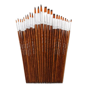 Planet Gates 12 Pcs/set Nylon Hair Wooden Handle Watercolor Paint Brush Pen Set Learning DIY Oil Acrylic Painting Art Paint Brushes Supplies