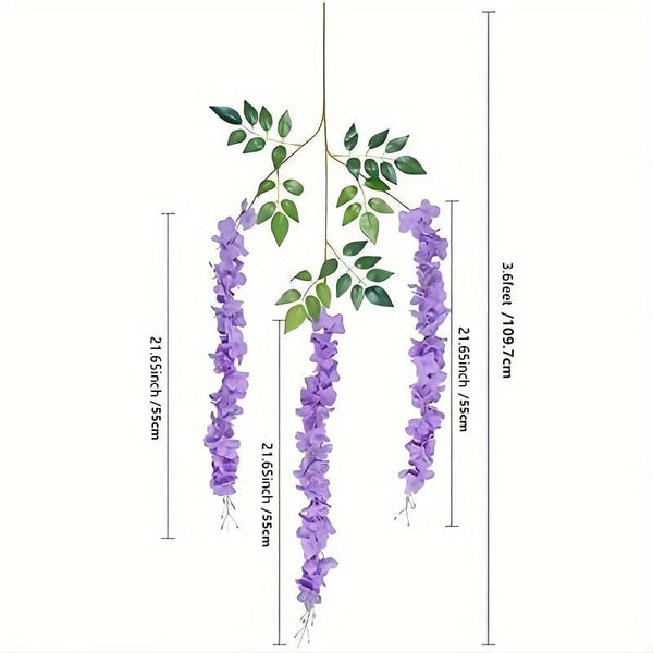 Planet Gates 12 Pieces Of Artificial Hanging Plants, High Quality Antioxidant Artificial Flowers, Artificial Wisteria Plants, Artificial Plants For Home Decoration Wall Decoration Wedding Party Decoration