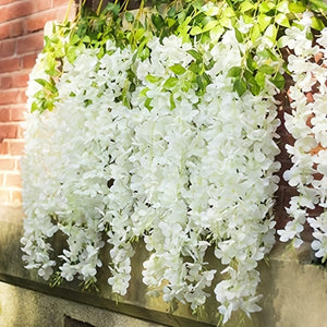 Planet Gates 12 Pieces Of Artificial Hanging Plants, High Quality Antioxidant Artificial Flowers, Artificial Wisteria Plants, Artificial Plants For Home Decoration Wall Decoration Wedding Party Decoration
