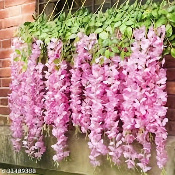 Planet Gates 12 Pieces Of Artificial Hanging Plants, High Quality Antioxidant Artificial Flowers, Artificial Wisteria Plants, Artificial Plants For Home Decoration Wall Decoration Wedding Party Decoration