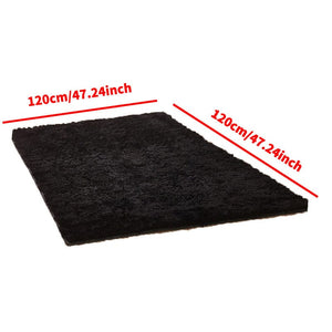 Planet Gates 120*120cm/47.24*47.24inch 1pc, Fluffy Area Rug Black Shag Area Rugs, Extra Soft And Shaggy Carpets, Indoor Fuzzy Rugs For Bedroom Living Room Home Rug, Outdoor Rug, Home Decor