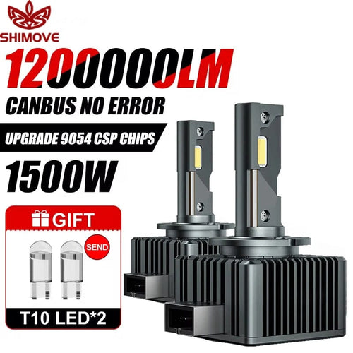 Planet Gates 1200000LM 1500W / 2PC 6500K / D2R D1S D3S LED Headlights 1:1 Car Lamp Xenon HID D2S D4S D5S D8S D1R D2R D3R Turbo 1200000LM Auto Bulbs Two-sided CSP Chip 6000K ﻿