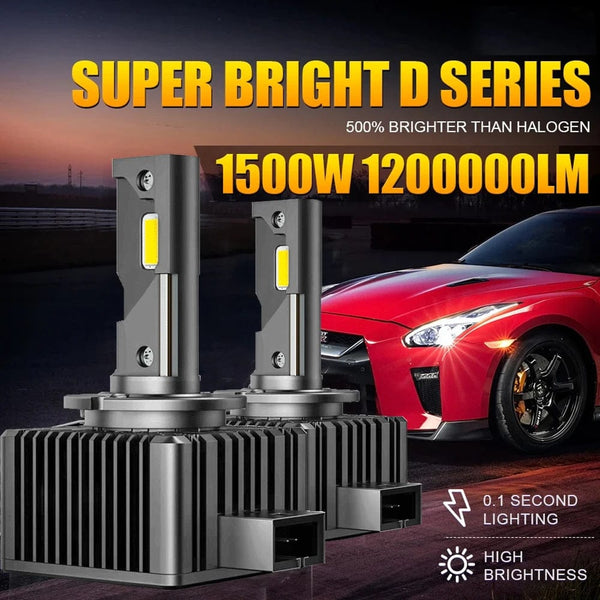 Planet Gates 1200000LM 1500W / 2PC 6500K / D2R D1S D3S LED Headlights 1:1 Car Lamp Xenon HID D2S D4S D5S D8S D1R D2R D3R Turbo 1200000LM Auto Bulbs Two-sided CSP Chip 6000K ﻿