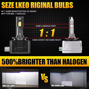 Planet Gates 1200000LM 1500W / 2PC 6500K / D2R D1S D3S LED Headlights 1:1 Car Lamp Xenon HID D2S D4S D5S D8S D1R D2R D3R Turbo 1200000LM Auto Bulbs Two-sided CSP Chip 6000K ﻿