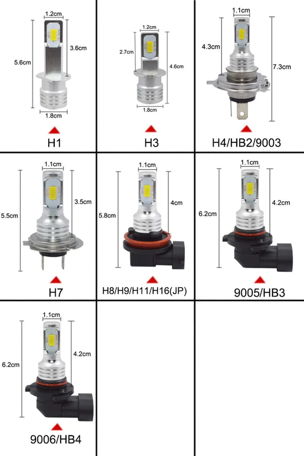 Planet Gates 12000K / H1 2Pcs H7 LED Headlight Bulbs SH1 H3 H11 H4 H6 20000LM 12V 6000K Auto LED Headlamp IP68 Conversion Hi/Lo Beam Kit Driving Light
