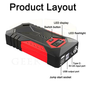 Planet Gates 1200A 18000mAh 1 / CHINA Portable Car Jump Starter 18000mAh Power Bank Car Booster Charger 12V Starting Device Petrol Diesel Car Emergency Booster