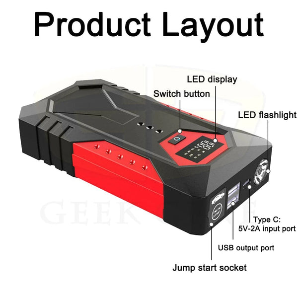 Planet Gates 1200A 18000mAh 1 / CHINA Portable Car Jump Starter 18000mAh Power Bank Car Booster Charger 12V Starting Device Petrol Diesel Car Emergency Booster