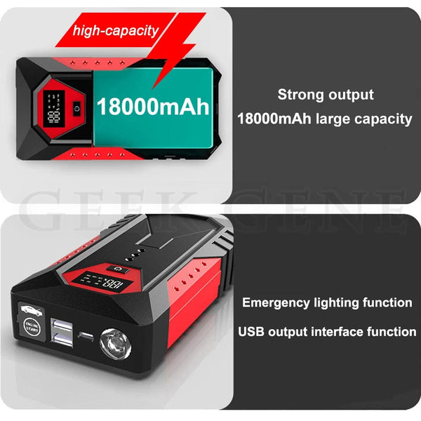 Planet Gates 1200A 18000mAh 1 / CHINA Portable Car Jump Starter 18000mAh Power Bank Car Booster Charger 12V Starting Device Petrol Diesel Car Emergency Booster