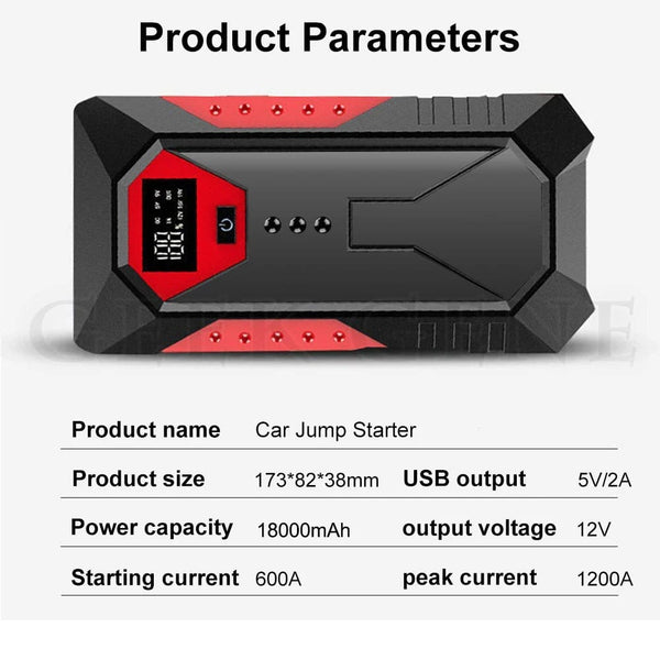 Planet Gates 1200A 18000mAh 1 / CHINA Portable Car Jump Starter 18000mAh Power Bank Car Booster Charger 12V Starting Device Petrol Diesel Car Emergency Booster