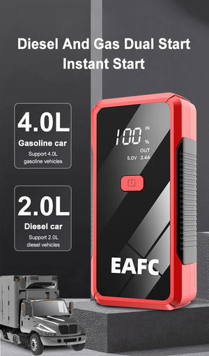 Planet Gates 1200A red with box / Poland EAFC 12V  Car Jump Starter Power Bank Portable Car Battery Booster ChargerStarting Device Auto Emergency Start-up Lighting