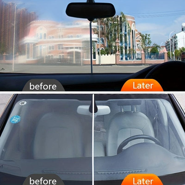 Planet Gates 120ml+Sponges Car Oil Film Remover Front Glass Cleaner Oil Film Removal Glass Film Cleaner