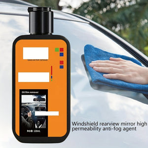 Planet Gates 120ml+Sponges Car Oil Film Remover Front Glass Cleaner Oil Film Removal Glass Film Cleaner