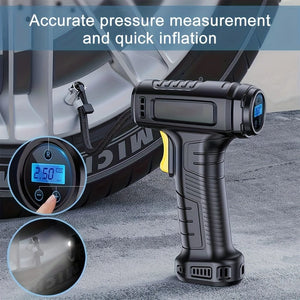 Planet Gates 120W Car Air Pump 120W Portable Car Air Compressor Car Air Pump Inflate Your Tires With Ease Wireless & Wired Vehicle Handheld Pump With LED Light