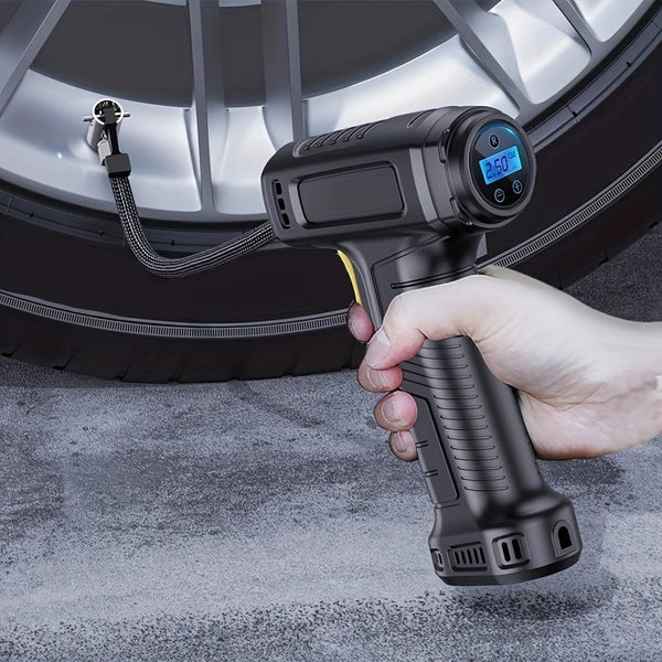 Planet Gates 120W Car Air Pump 120W Portable Car Air Compressor Car Air Pump Inflate Your Tires With Ease Wireless & Wired Vehicle Handheld Pump With LED Light