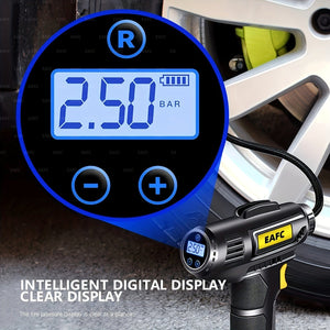 Planet Gates 120W Portable Car Air Compressor: Inflate Your Tires With Ease - Wireless & Wired Handheld Pump With LED Light