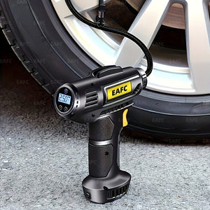 Planet Gates 120W Portable Car Air Compressor: Inflate Your Tires With Ease - Wireless & Wired Handheld Pump With LED Light