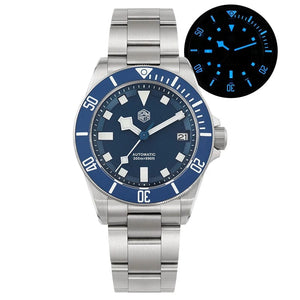 Planet Gates 121T BL Calendar San Martin SN0121T Titanium Diving Watch NH35 Automatic Movement Watches Grade2 Titanium 120 Click Waterproof 300m Wristwatch