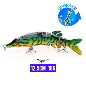 Planet Gates 125mm 18g G1 / CHINA VTAVTA 10/14cm Sinking Wobblers Fishing Lures Jointed Crankbait Swimbait 8 Segment Hard Artificial Bait For Fishing Tackle Lure