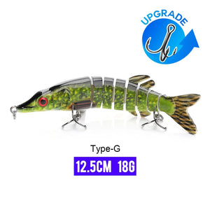 Planet Gates 125mm 18g G2 / CHINA VTAVTA 10/14cm Sinking Wobblers Fishing Lures Jointed Crankbait Swimbait 8 Segment Hard Artificial Bait For Fishing Tackle Lure