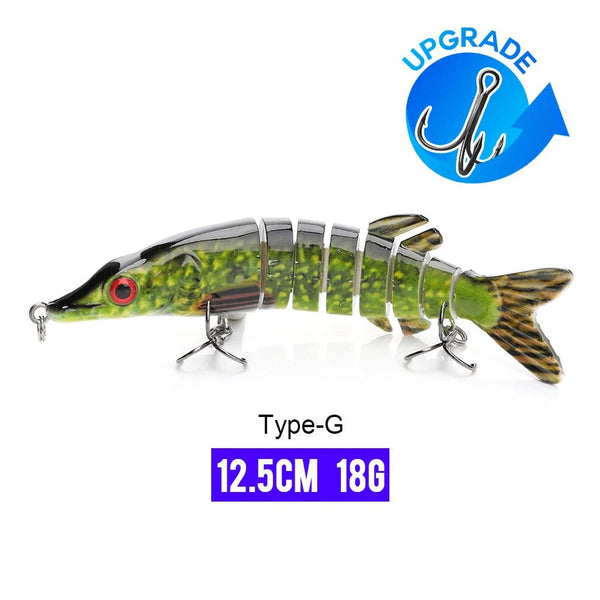 Planet Gates 125mm 18g G2 / CHINA VTAVTA 10/14cm Sinking Wobblers Fishing Lures Jointed Crankbait Swimbait 8 Segment Hard Artificial Bait For Fishing Tackle Lure