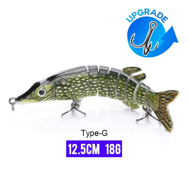 Planet Gates 125mm 18g G3 / CHINA VTAVTA 10/14cm Sinking Wobblers Fishing Lures Jointed Crankbait Swimbait 8 Segment Hard Artificial Bait For Fishing Tackle Lure