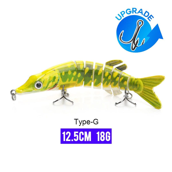 Planet Gates 125mm 18g G5 / CHINA VTAVTA 10/14cm Sinking Wobblers Fishing Lures Jointed Crankbait Swimbait 8 Segment Hard Artificial Bait For Fishing Tackle Lure