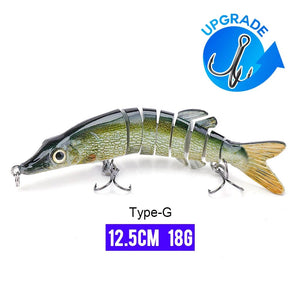 Planet Gates 125mm 18g G6 / CHINA VTAVTA 10/14cm Sinking Wobblers Fishing Lures Jointed Crankbait Swimbait 8 Segment Hard Artificial Bait For Fishing Tackle Lure