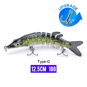 Planet Gates 125mm 18g G7 / CHINA VTAVTA 10/14cm Sinking Wobblers Fishing Lures Jointed Crankbait Swimbait 8 Segment Hard Artificial Bait For Fishing Tackle Lure