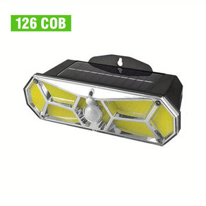 Planet Gates 126COB 126LED/COB Solar Lights, Outdoor Motion Sensor Light, Waterproof, Bright Solar Wireless Wall Lamp, With 3 Modes And 8 Wide Angle, For Deck, Courtyard, Garden, Terrace, Platform, Roof, Street Lamp
