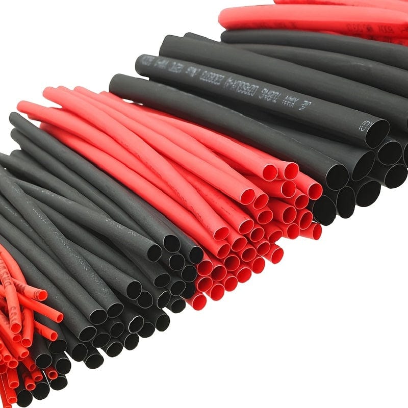Planet Gates 127PCS 127pcs Black Red Heat Shrink Tubing 2:1 Assortment Polyolefin Tube Car Cable Sleeve Winding Wire Kit
