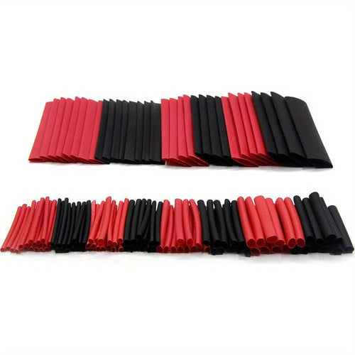 Planet Gates 127PCS 127pcs Black Red Heat Shrink Tubing 2:1 Assortment Polyolefin Tube Car Cable Sleeve Winding Wire Kit
