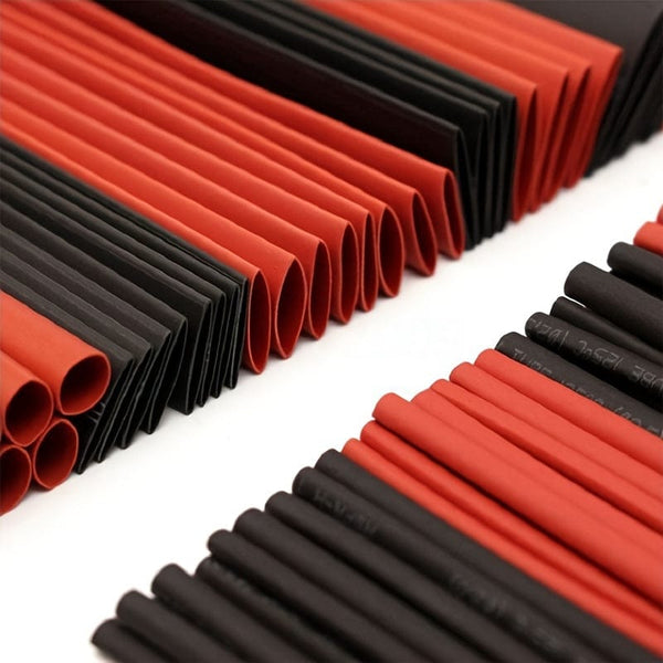 Planet Gates 127PCS 127pcs Black Red Heat Shrink Tubing 2:1 Assortment Polyolefin Tube Car Cable Sleeve Winding Wire Kit