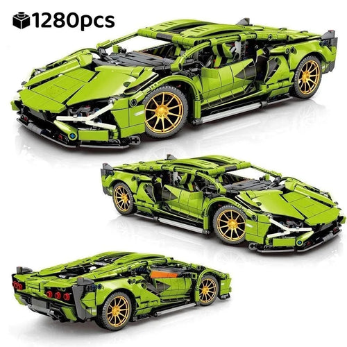 Planet Gates 1280pcs Technical Famous Racing Sport Car Model Building Blocks City Mechanical Speed Vehicle Supercar Brick Puzzle Toys Kid Adult Gift