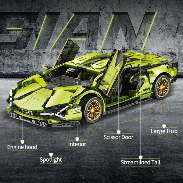 Planet Gates 1280pcs Technical Famous Racing Sport Car Model Building Blocks City Mechanical Speed Vehicle Supercar Brick Puzzle Toys Kid Adult Gift