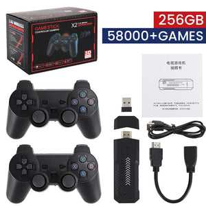 Planet Gates 128G 256G 58,000 Games GD10 Plus Game Stick 4K HD Video Game Console 2.4G Double Wireless Controller Game Stick For N64/PSP/PS1/GBA