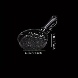 Planet Gates 12cm 1 Pc Mini Non Stick Egg Frying Pan, Suitable For Breakfast, Lunch, Dinner, Outdoor, Suitable For Induction Cookers And Gas Stoves, Mini Egg Frying Pan, Portable Flat Bottomed Pan, Cookware, Kitchen Utensils