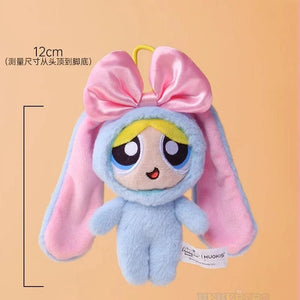Planet Gates 12cm Bubbles 12cm Bag Plush Pendant Powerpuff Girls Cartoon Cute Dress Up Bunny Rabbit Plush Toy Pendant Bow Tie Doll Gift Doll for Girls