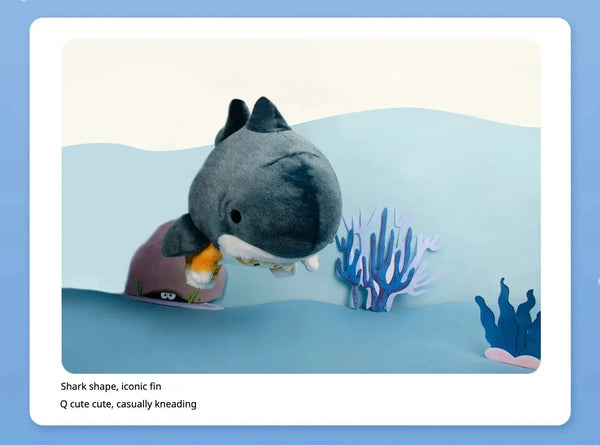 Planet Gates 12cm Cartoon Cute Shark Cat Fried Shrimp Cat Plush Doll Pendant Charm Package Pendant