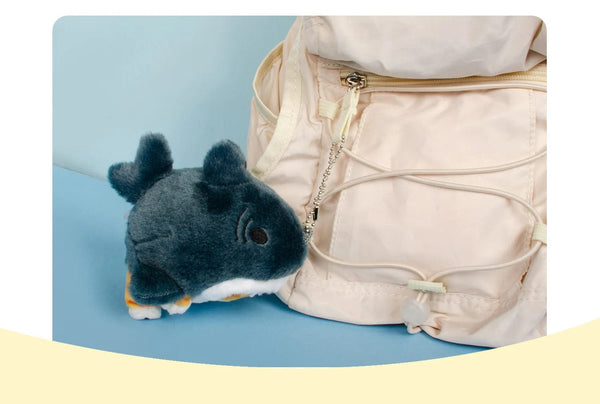 Planet Gates 12cm Cartoon Cute Shark Fried Shrimp Cat Plush Doll Pendant Charm Package Pendant