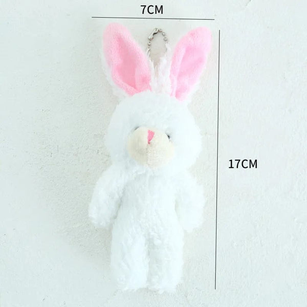 Planet Gates 12cm Cute Blush Teddy Bear Plush Toys Cartoon Rabbit Bunny Animal Plush Stuffed Dolls Keychain Pendant Girl Small Gift Wholesale